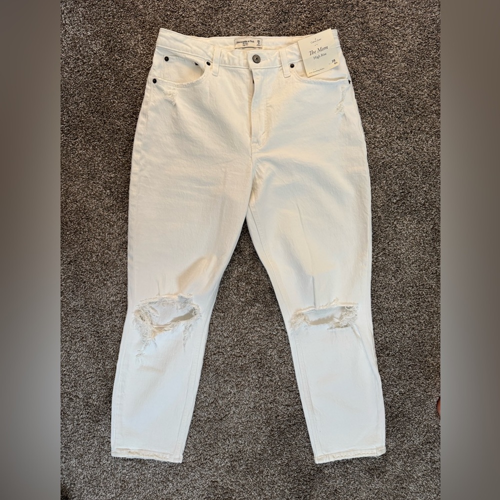 Abercrombie & Fitch Curve Love The Mom High Rise Jeans